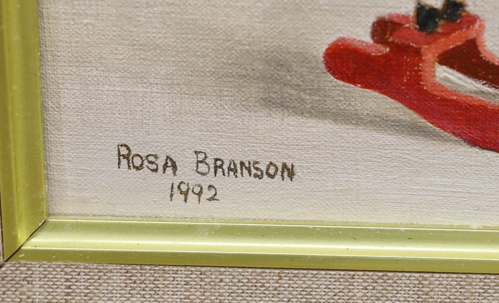 Rosa Branson (b.1933), oil on canvas, 'Rocking horses', signed and dated 1992, 30 x 40cm